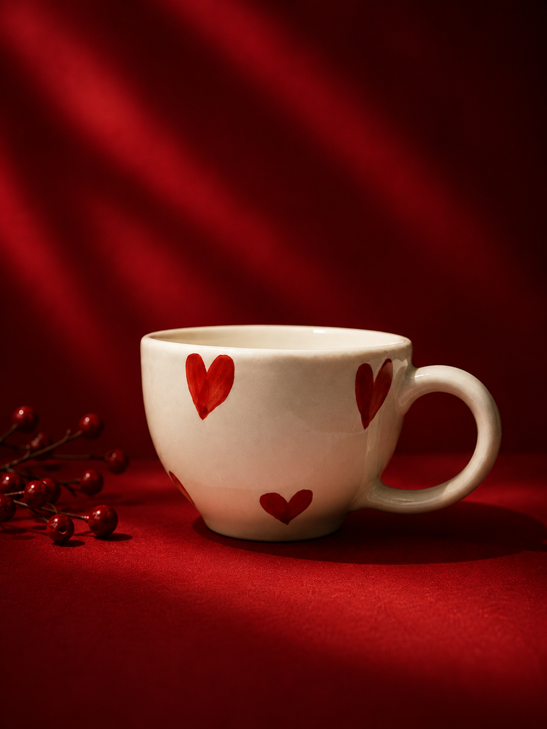 White Ceramic Heart Mug