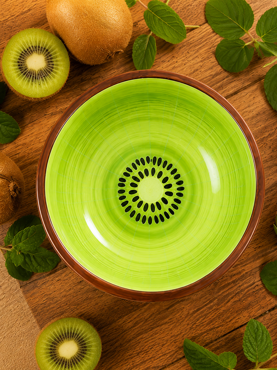 Handcrafted Kiwi Green Ceramic Serving Bowl