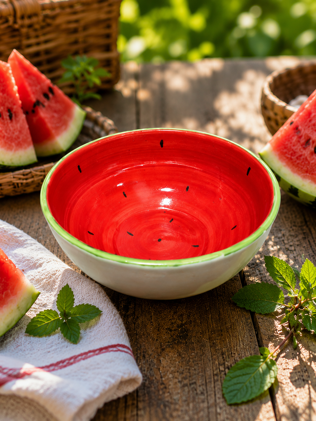 Handmade Watermelon Ceramic Bowl