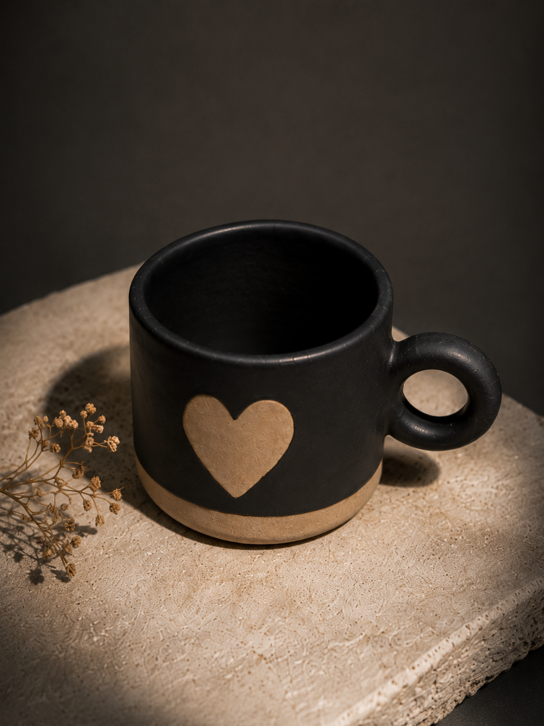 Midnight Heart Handmade Ceramic Mug