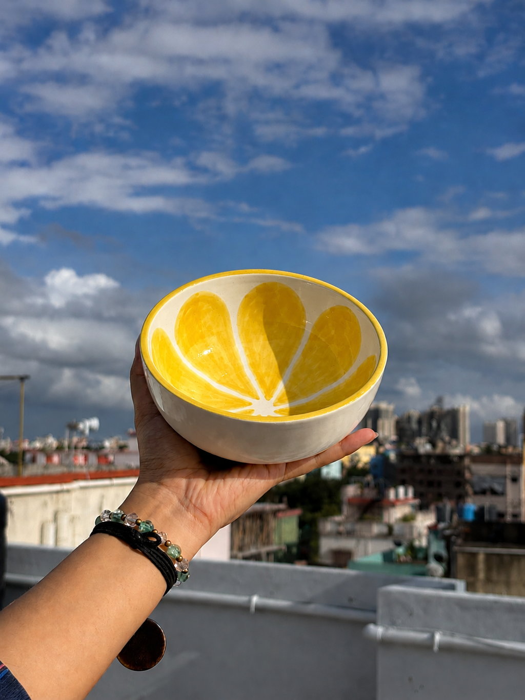 Handcrafted Lemon Ceramic Bowl