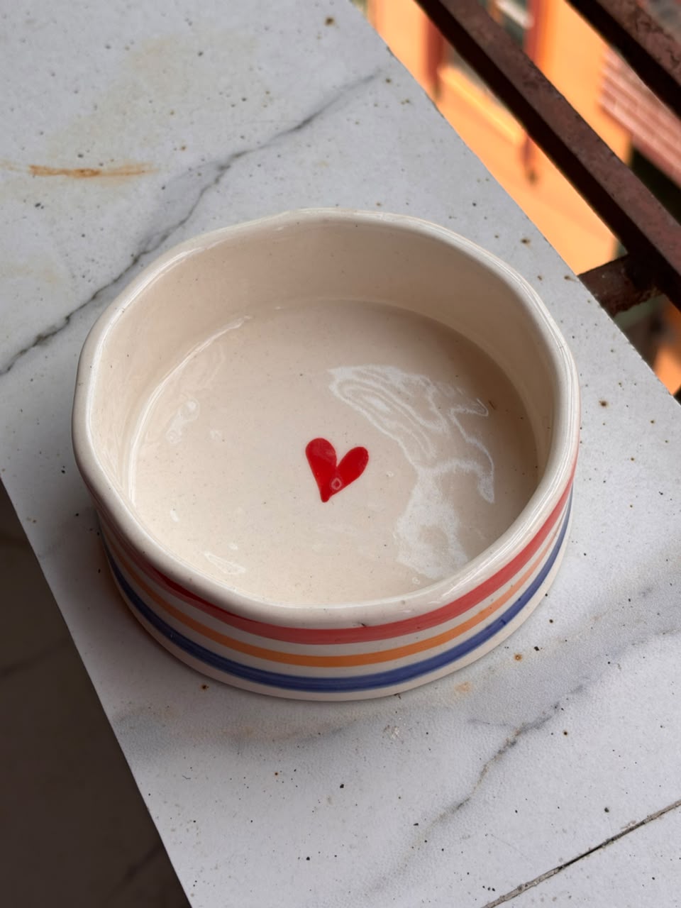 Handmade Ceramic Snack Bowl with Heart Design