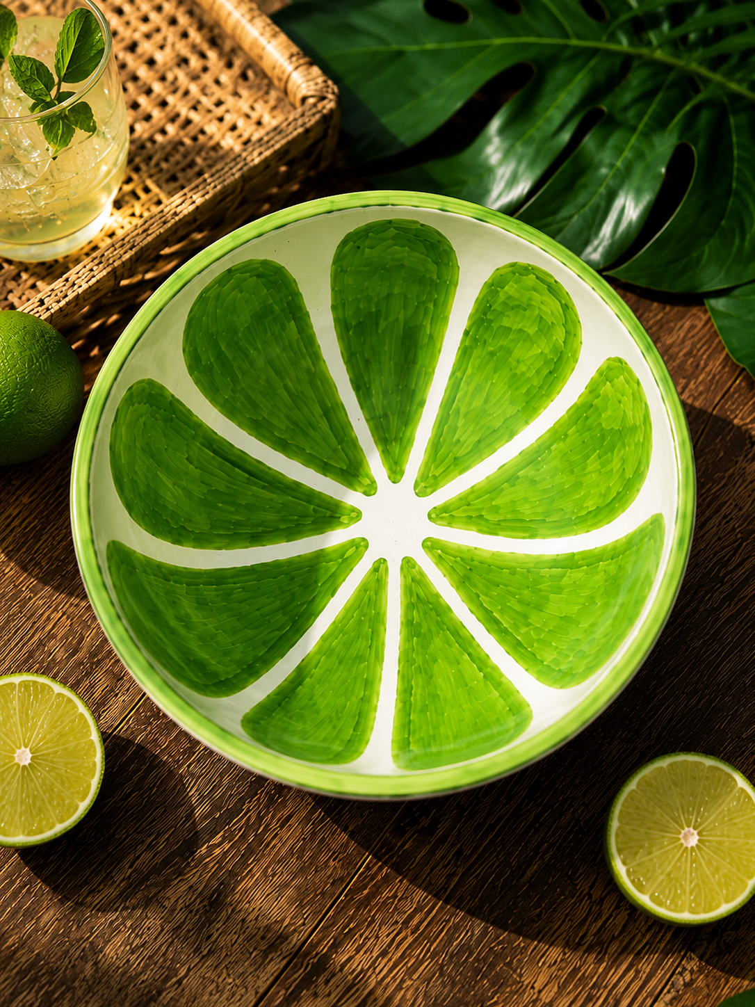 Handmade Lime Slice Ceramic Bowl