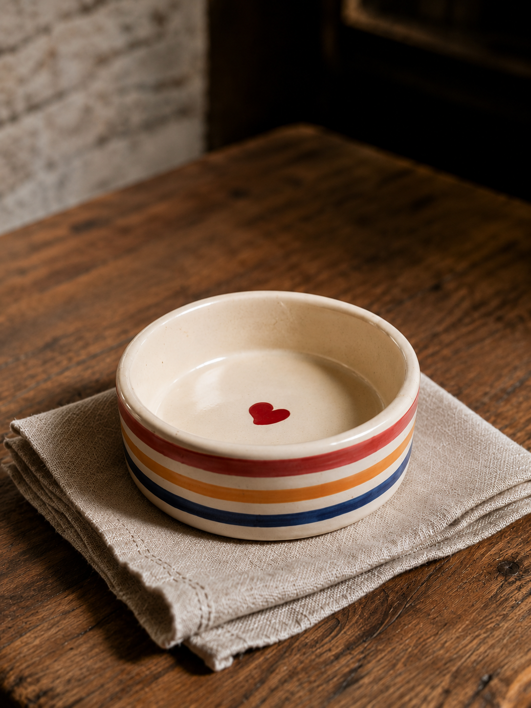 Handmade Ceramic Snack Bowl with Heart Design