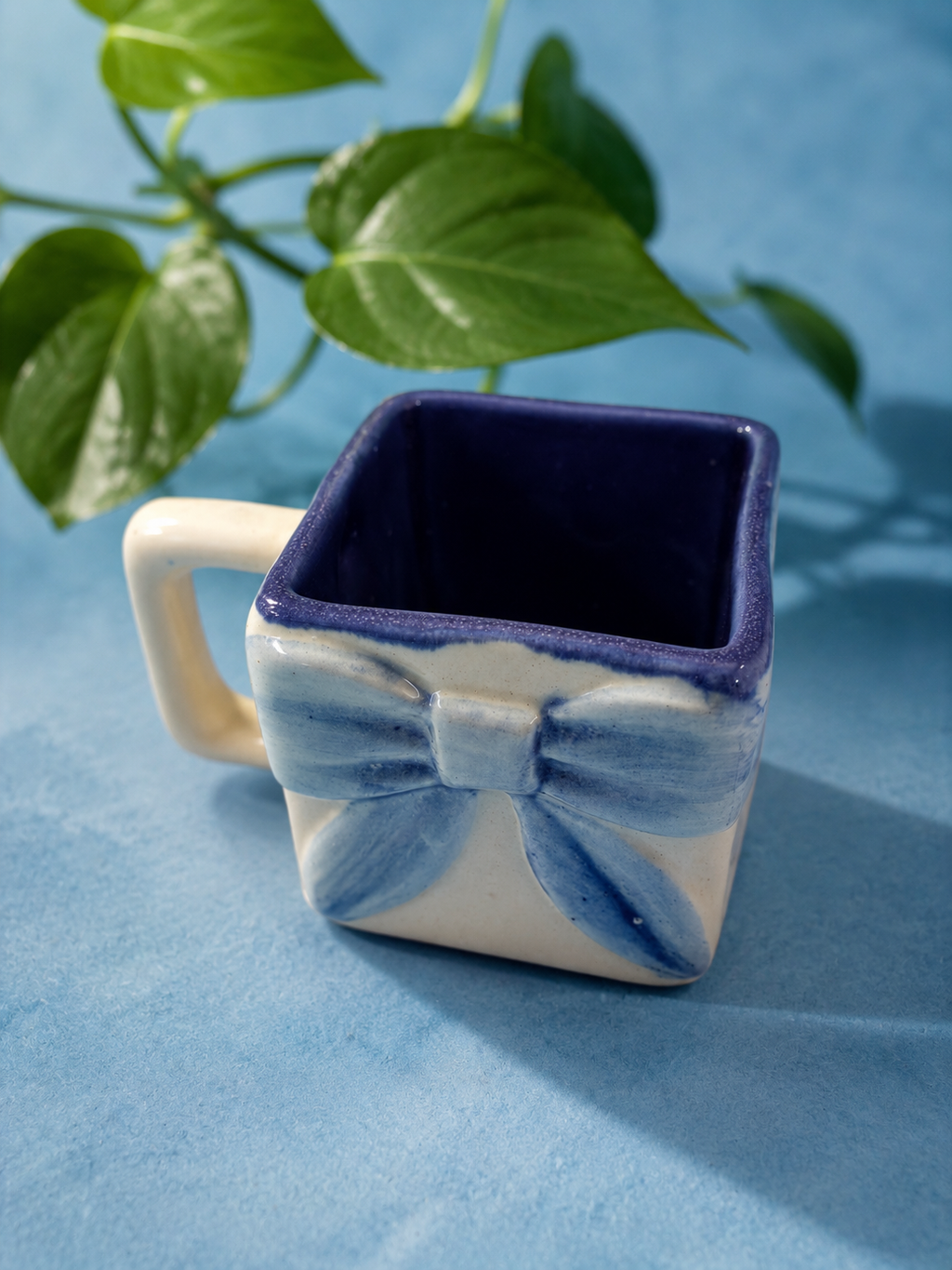 Blue Bow Ceramic Mug