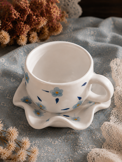Blue Floral Cup & Saucer