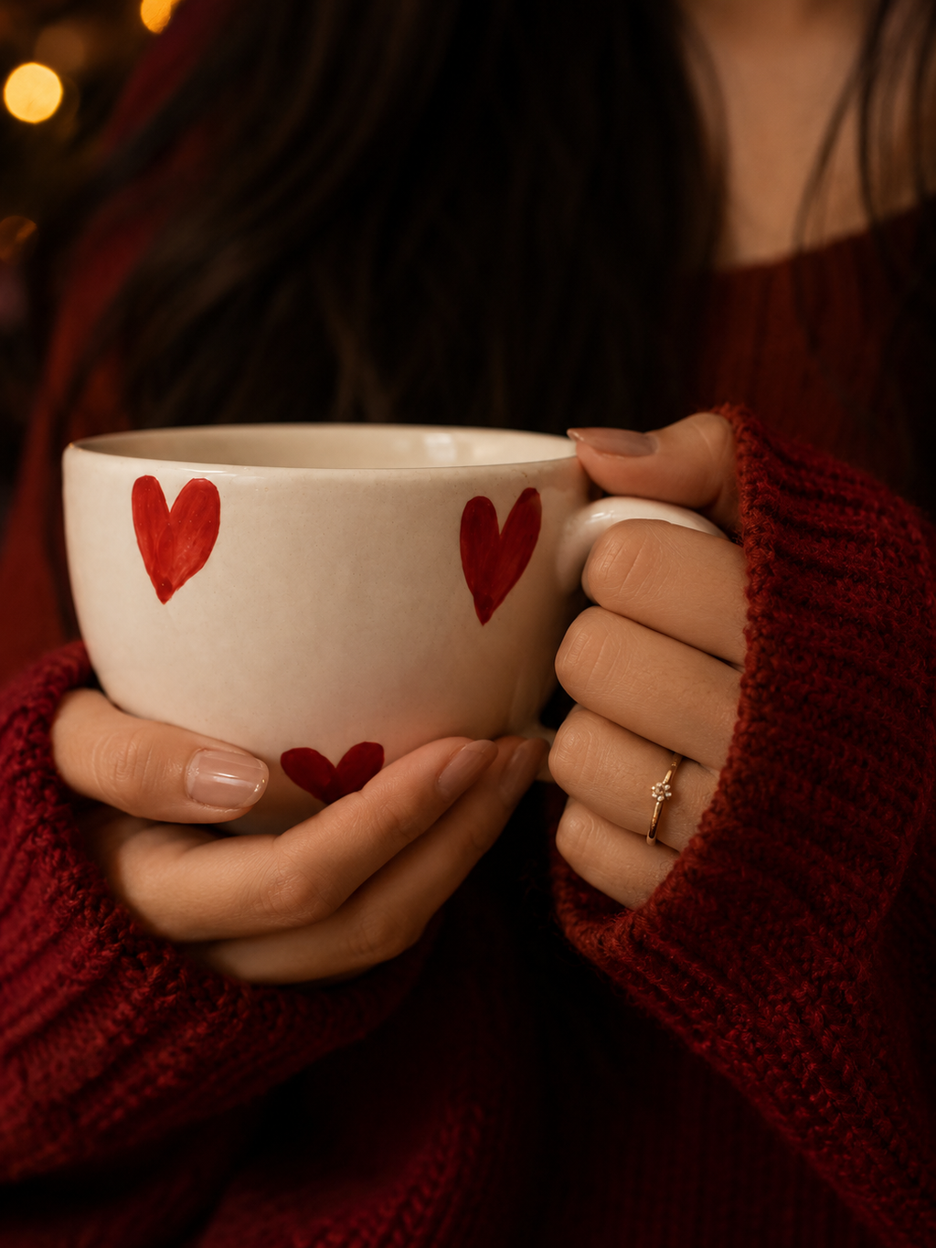 White Ceramic Heart Mug