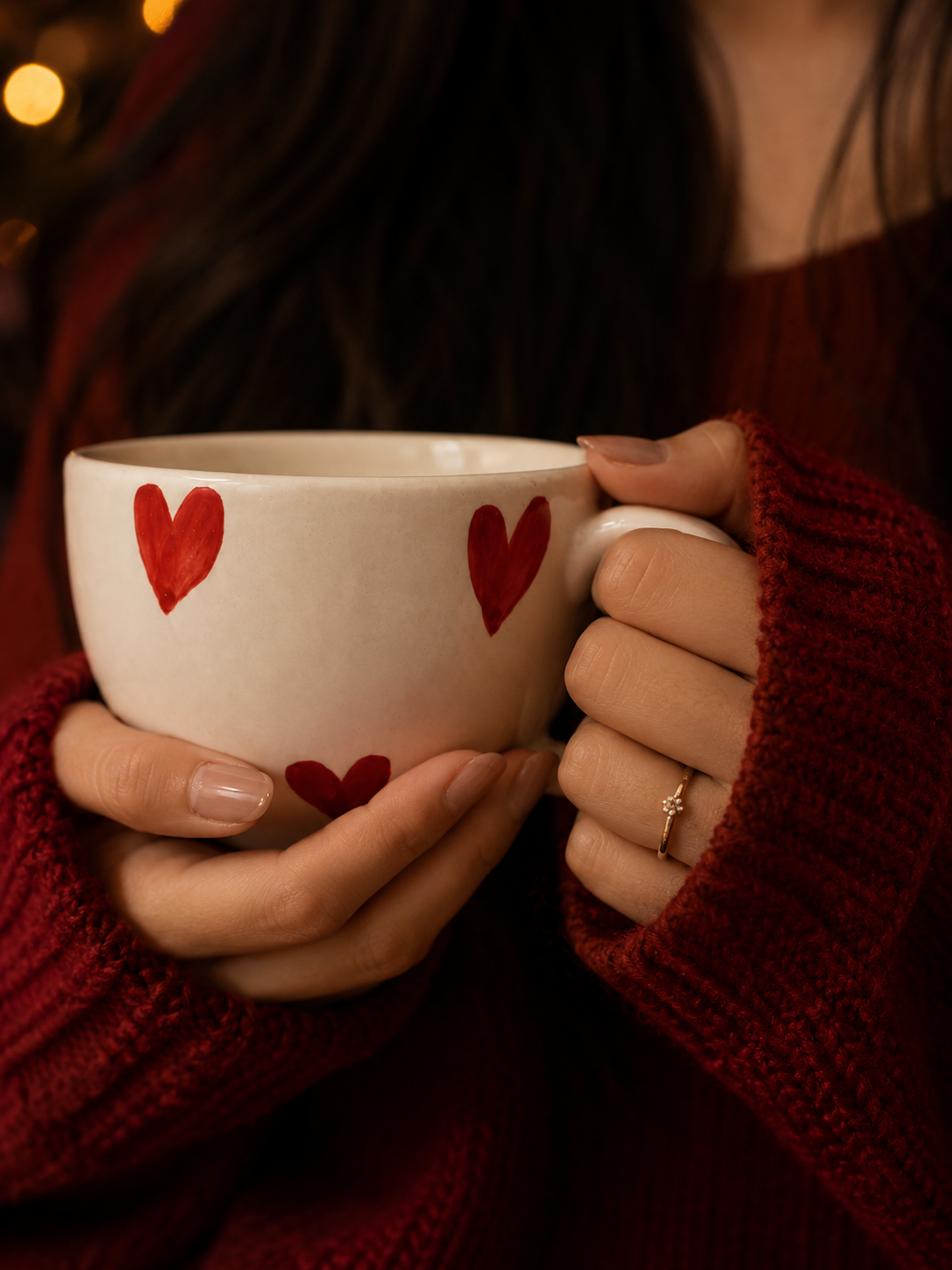 White Ceramic Heart Mug