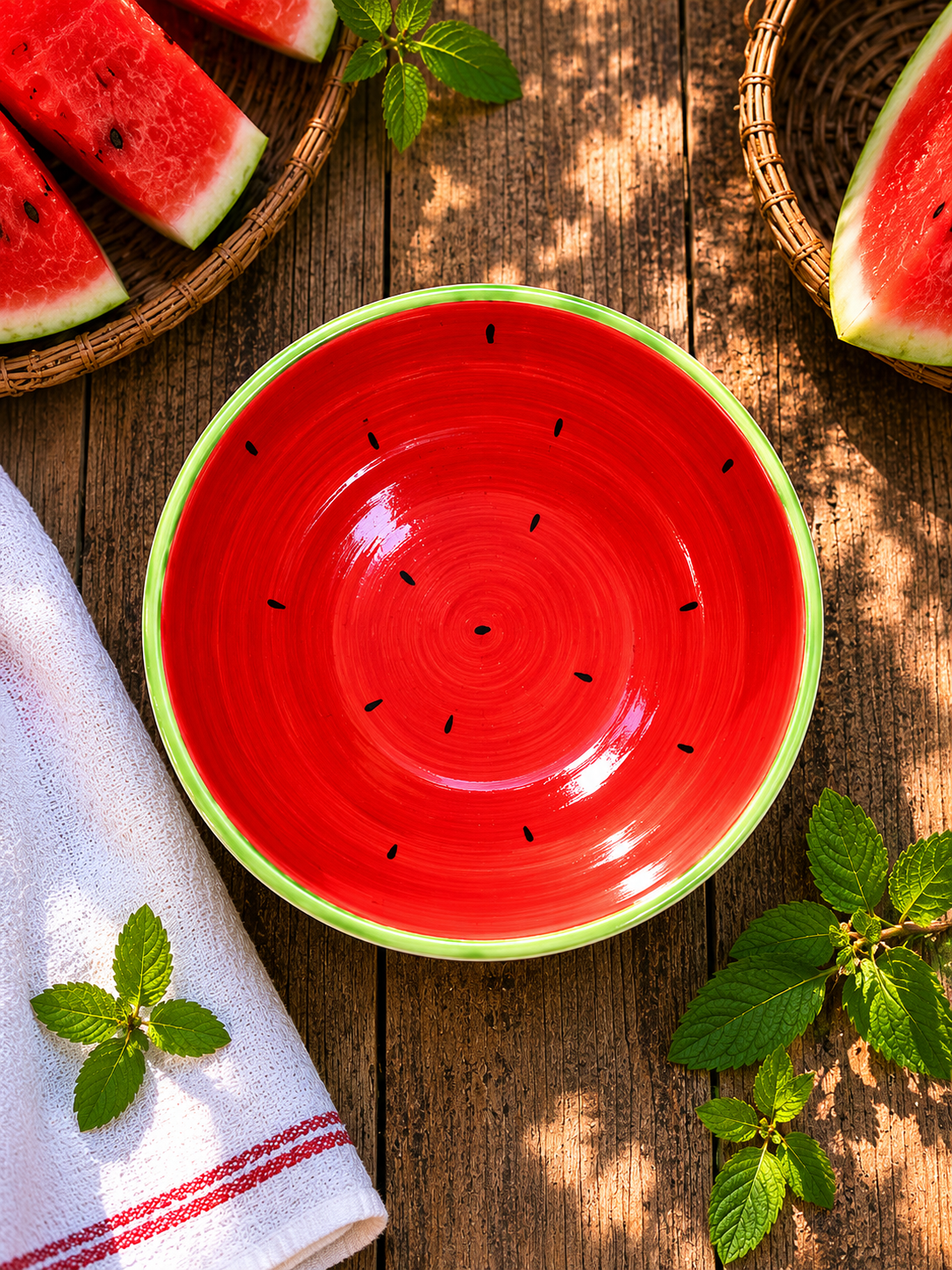 Handmade Watermelon Ceramic Bowl