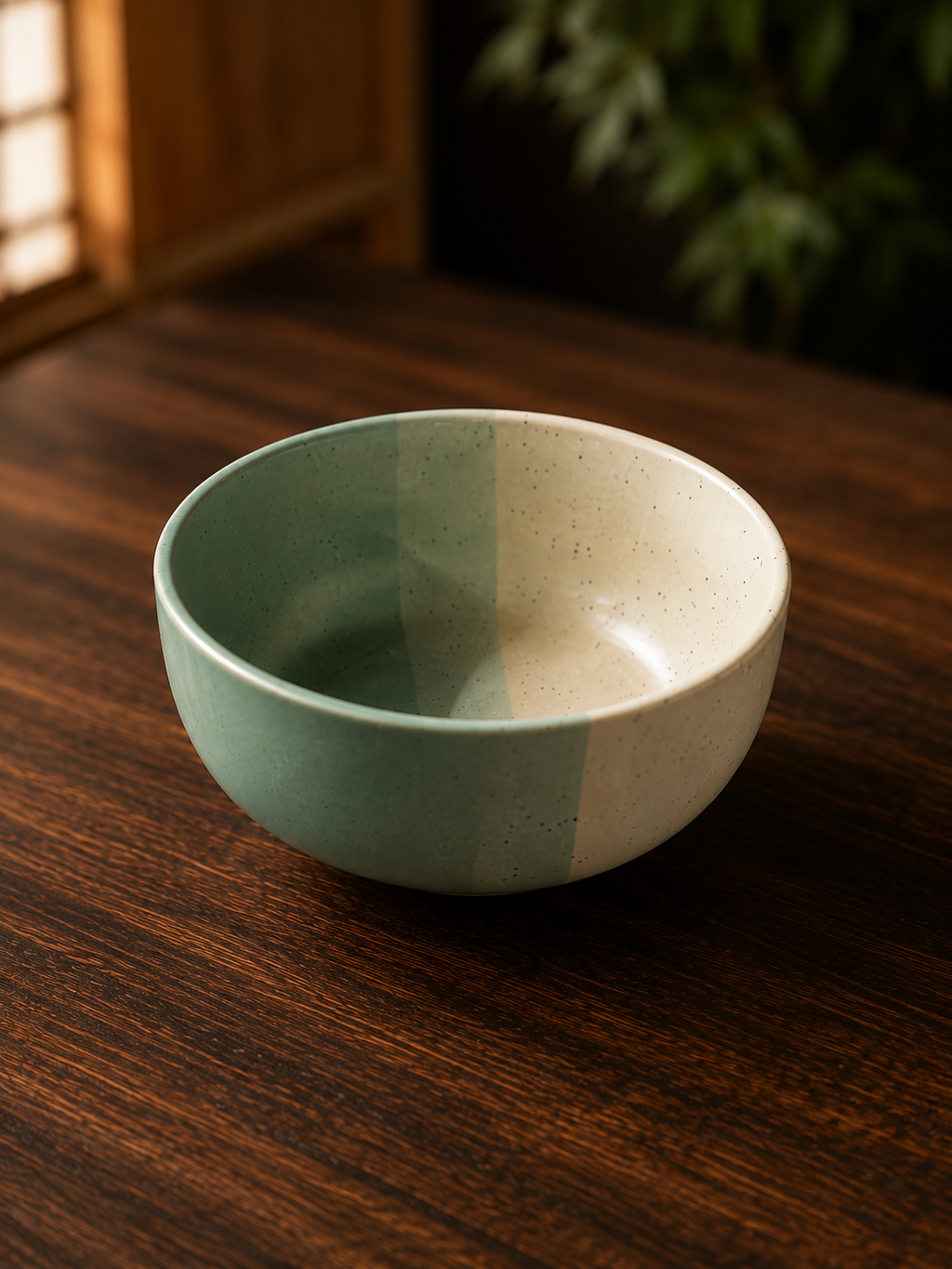 Handmade Sage Green & Ivory Speckled Ceramic Bowl