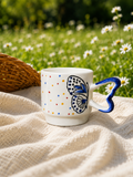 Blue Butterfly Heart Mug