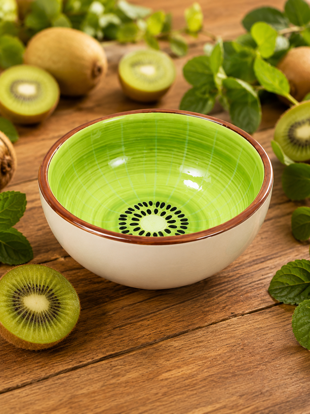Handcrafted Kiwi Green Ceramic Serving Bowl