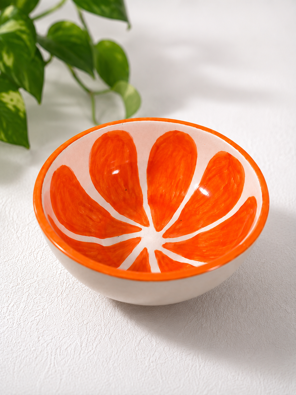 Handmade Orange Slice Ceramic Bowl