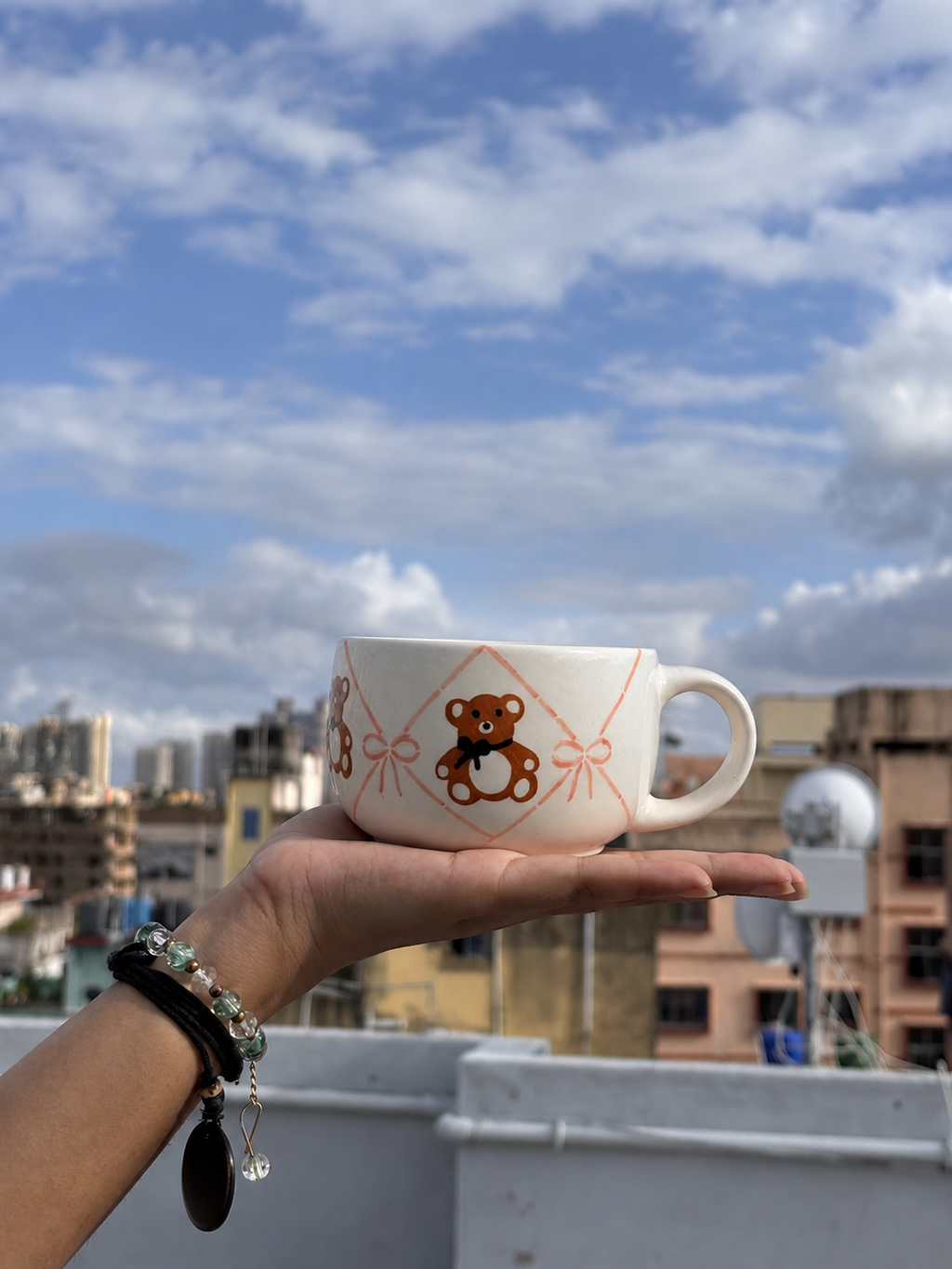 Handmade Teddy Bear Ceramic Cup
