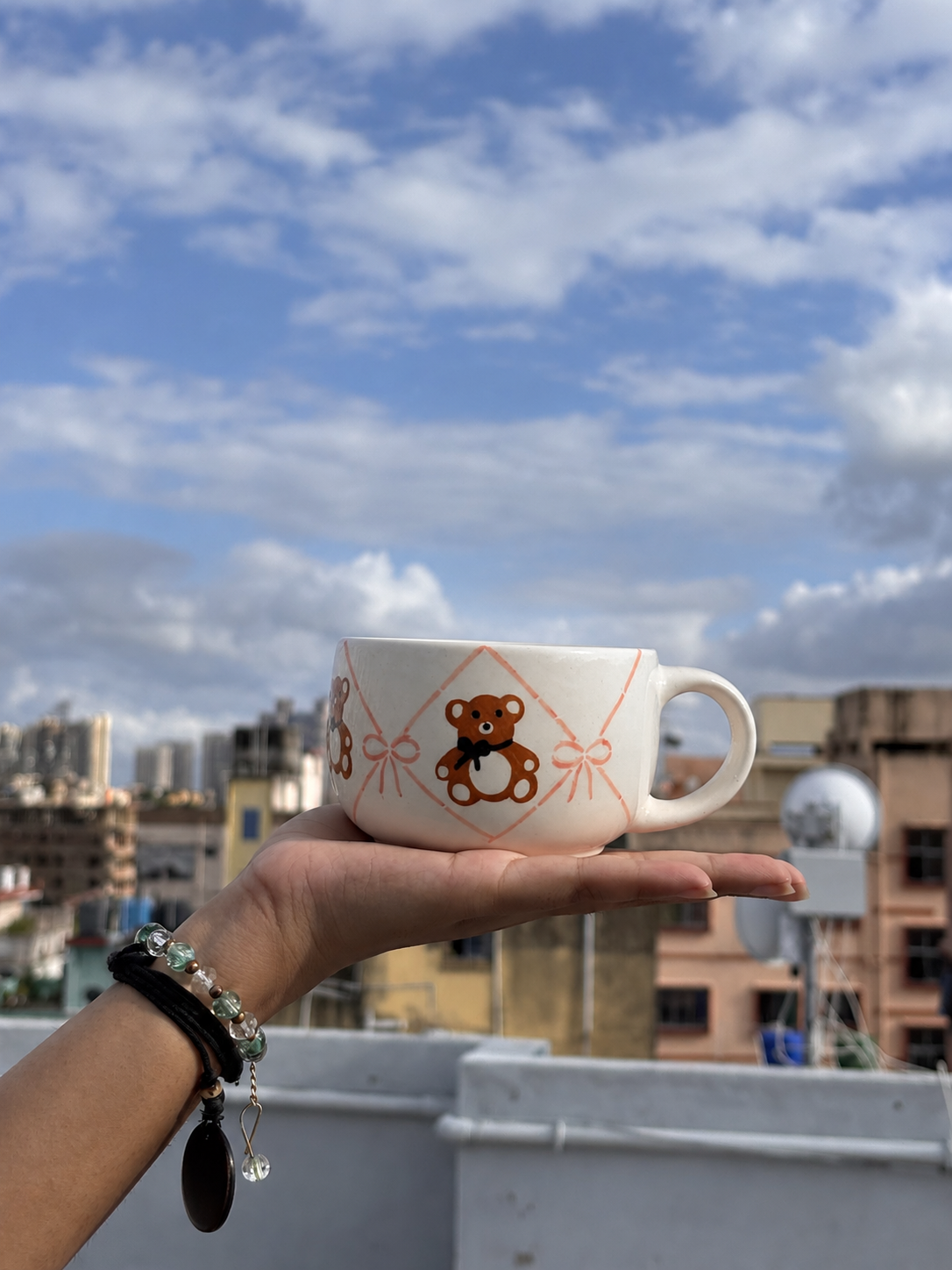 Handmade Teddy Bear Ceramic Cup