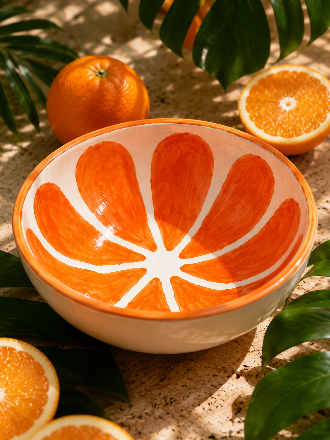 Handmade Orange Slice Ceramic Bowl