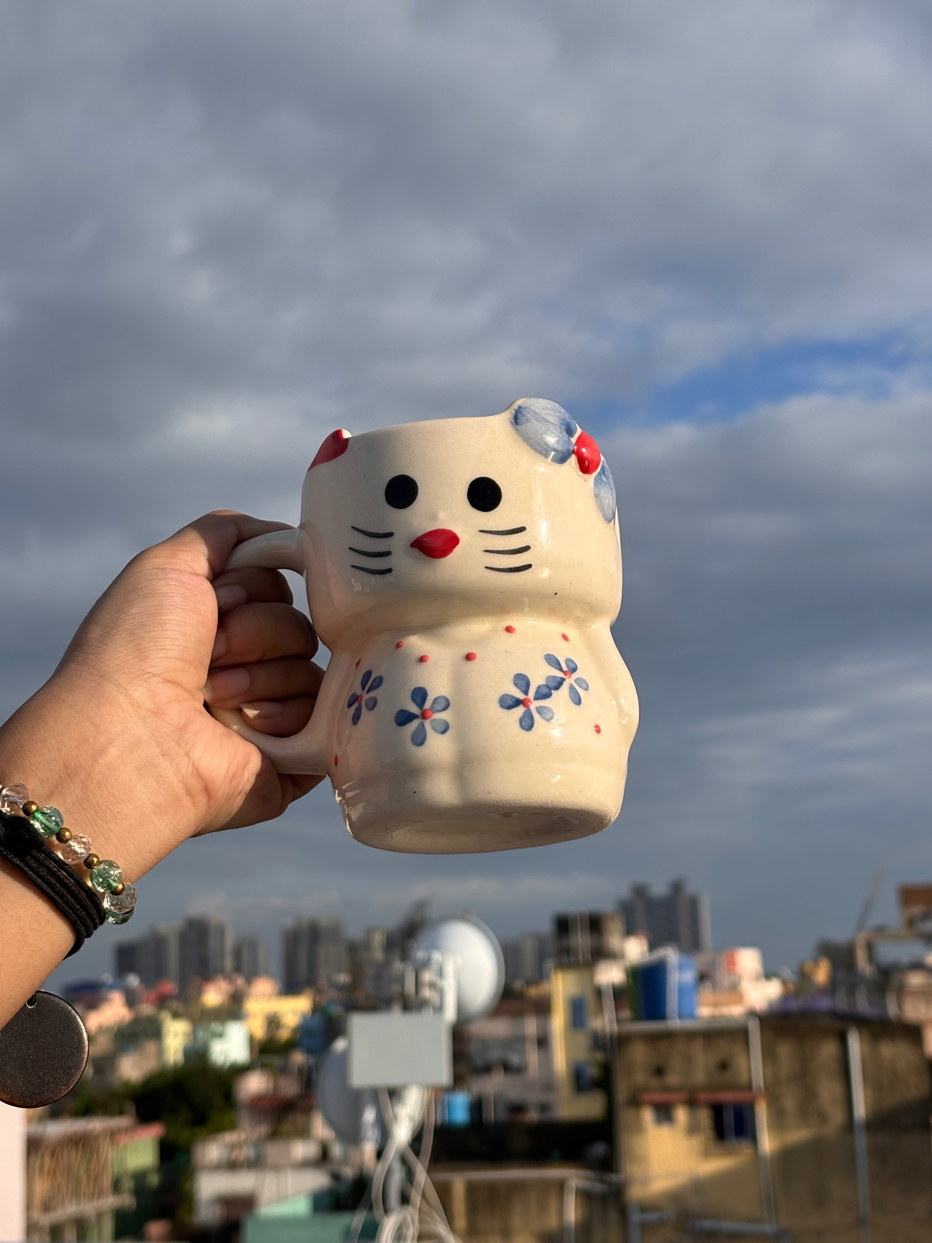 Cute Handmade Ceramic kitty Mug