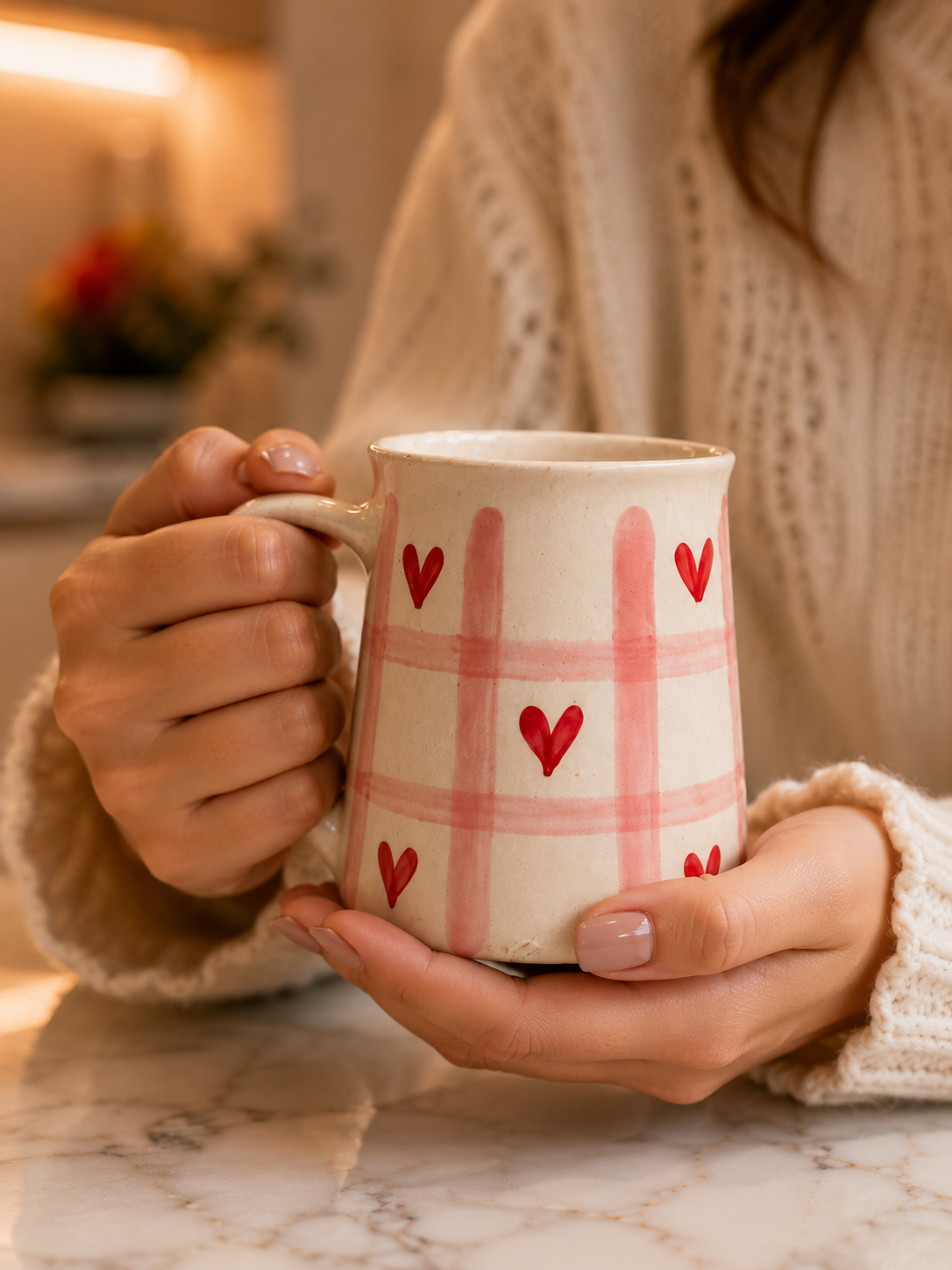 Handmade Heart Ceramic Coffee Mug