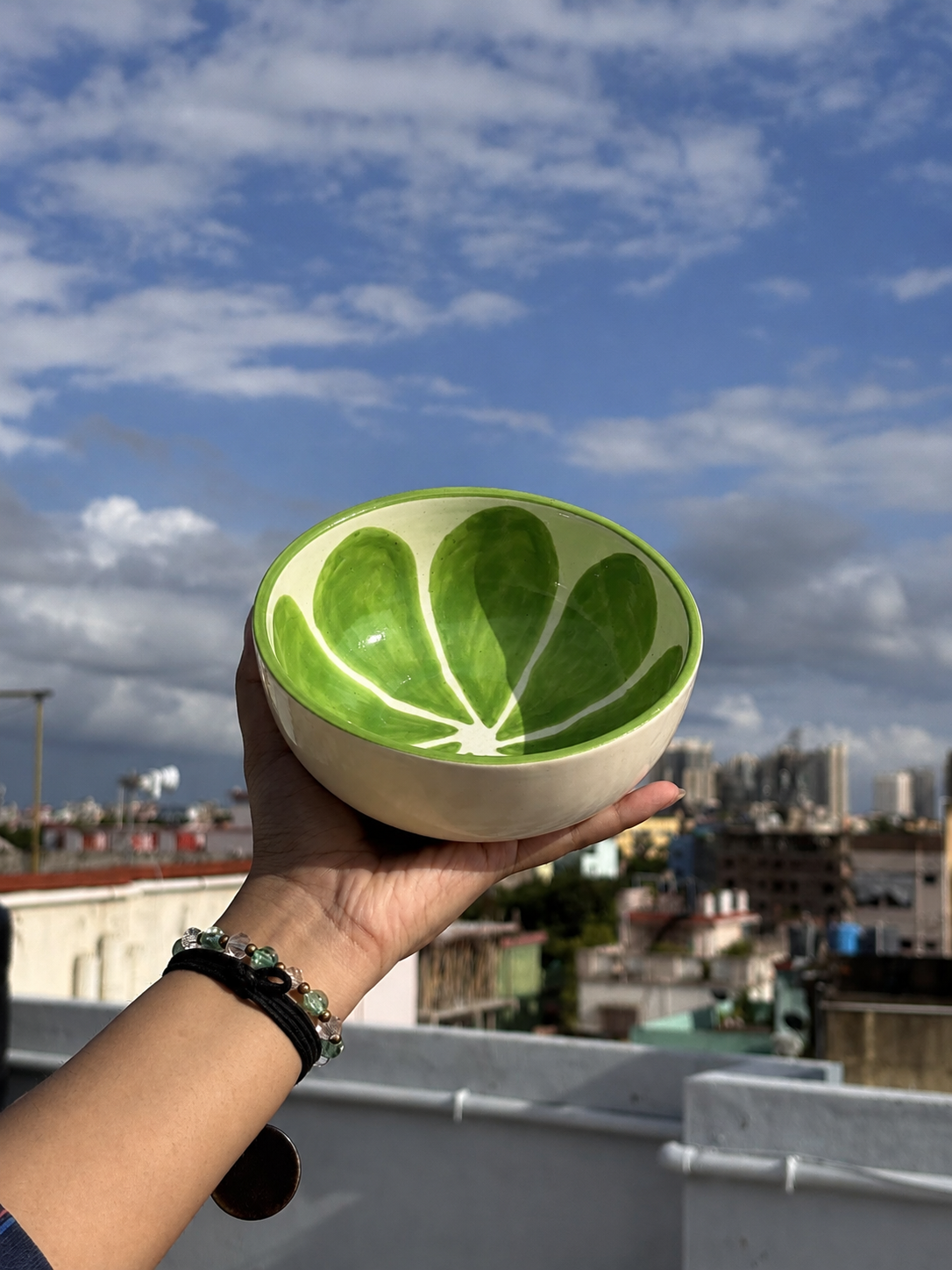 Handmade Lime Slice Ceramic Bowl
