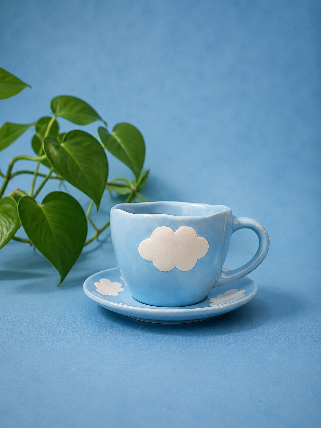 Skybloom Ceramic Mug & Saucer Set