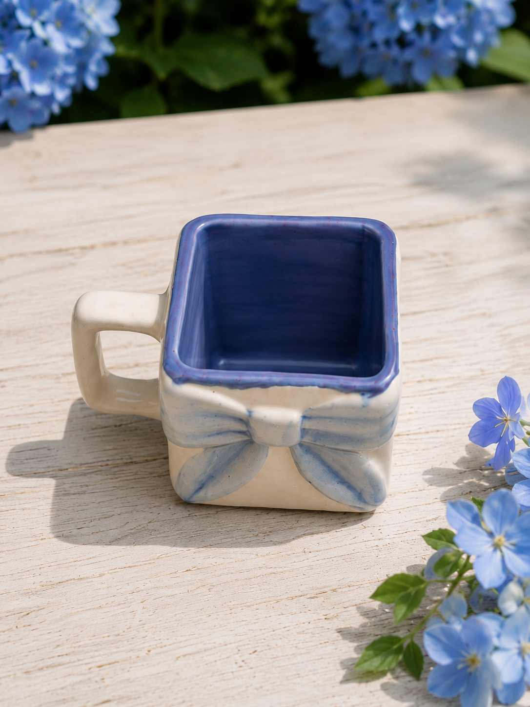 Blue Bow Ceramic Mug