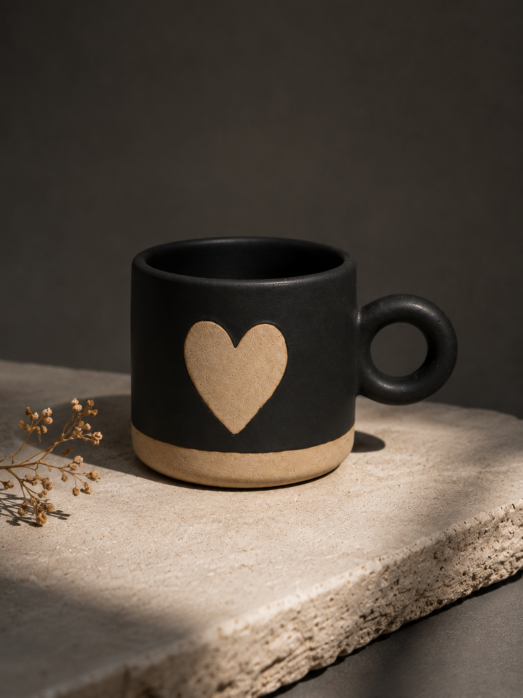Midnight Heart Handmade Ceramic Mug