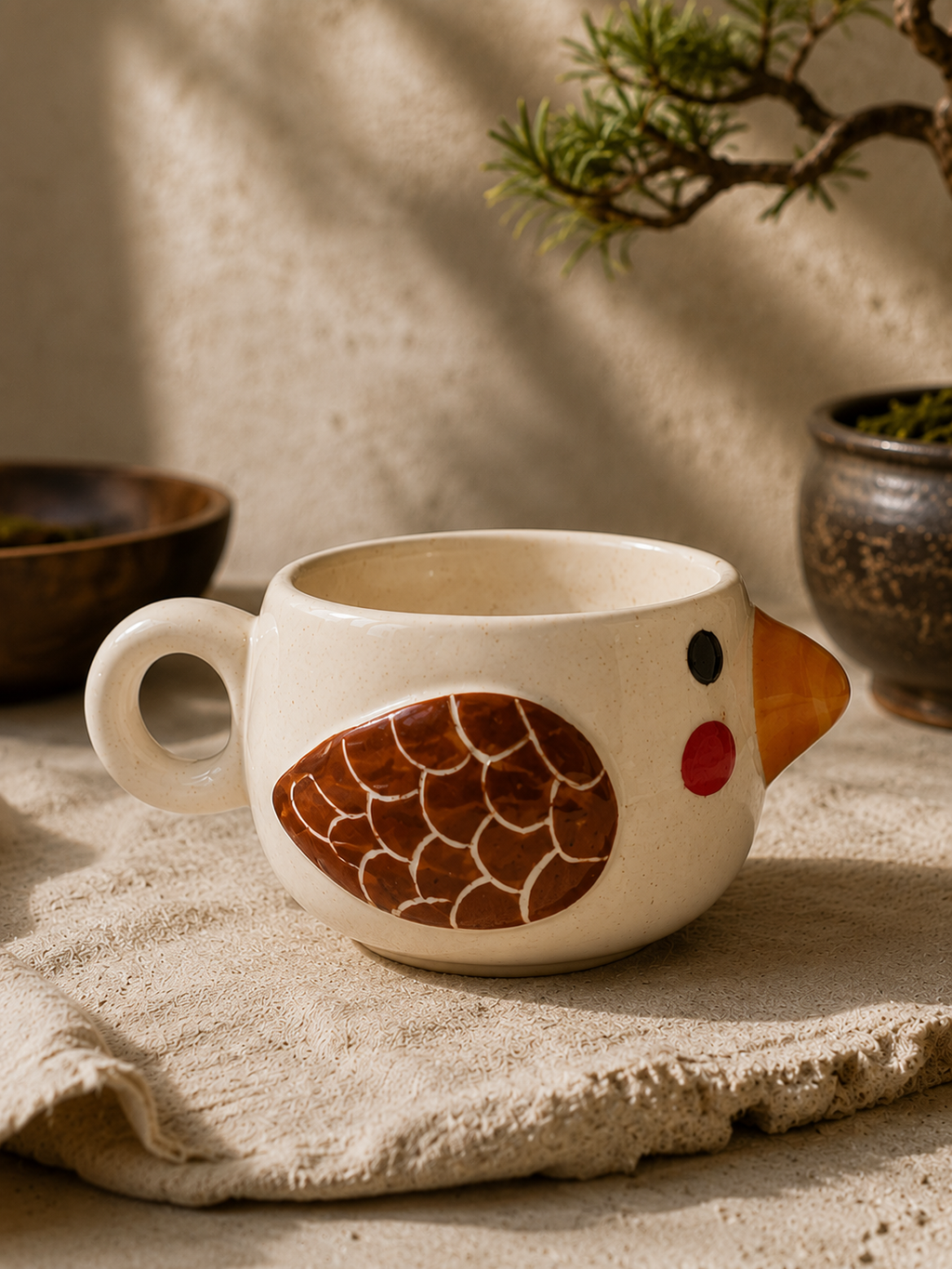 Handmade Bird Ceramic Mug