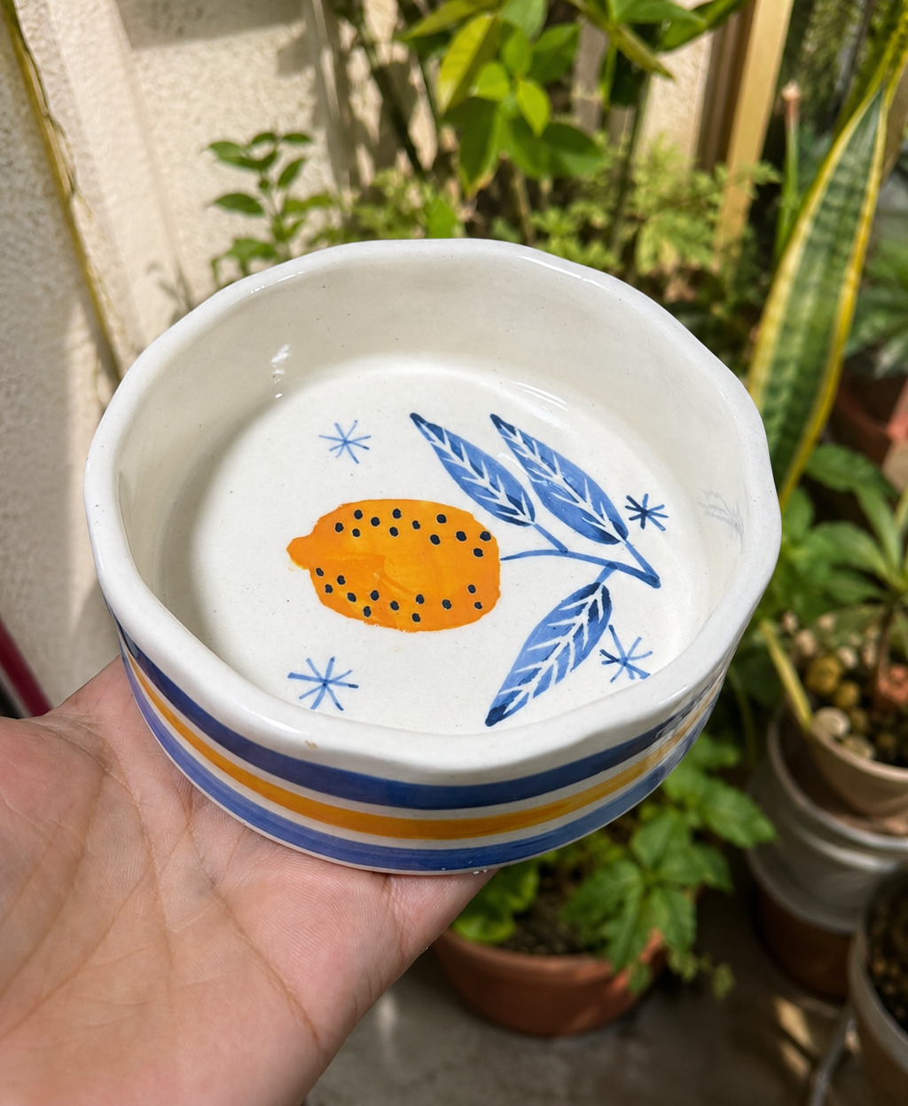 Coastal Blue Lemon Bowl