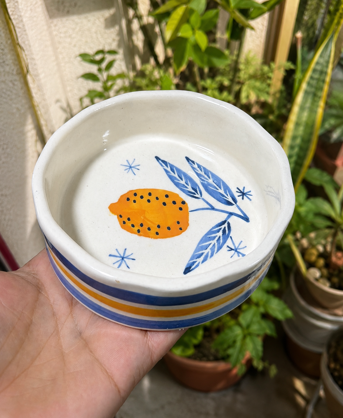 Coastal Blue Lemon Bowl