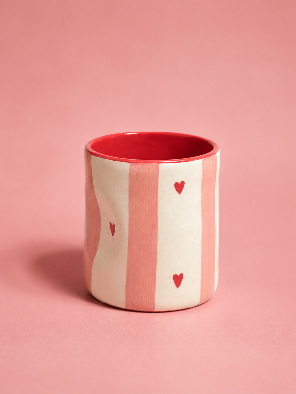 Handmade Blush Heart Ceramic Mug