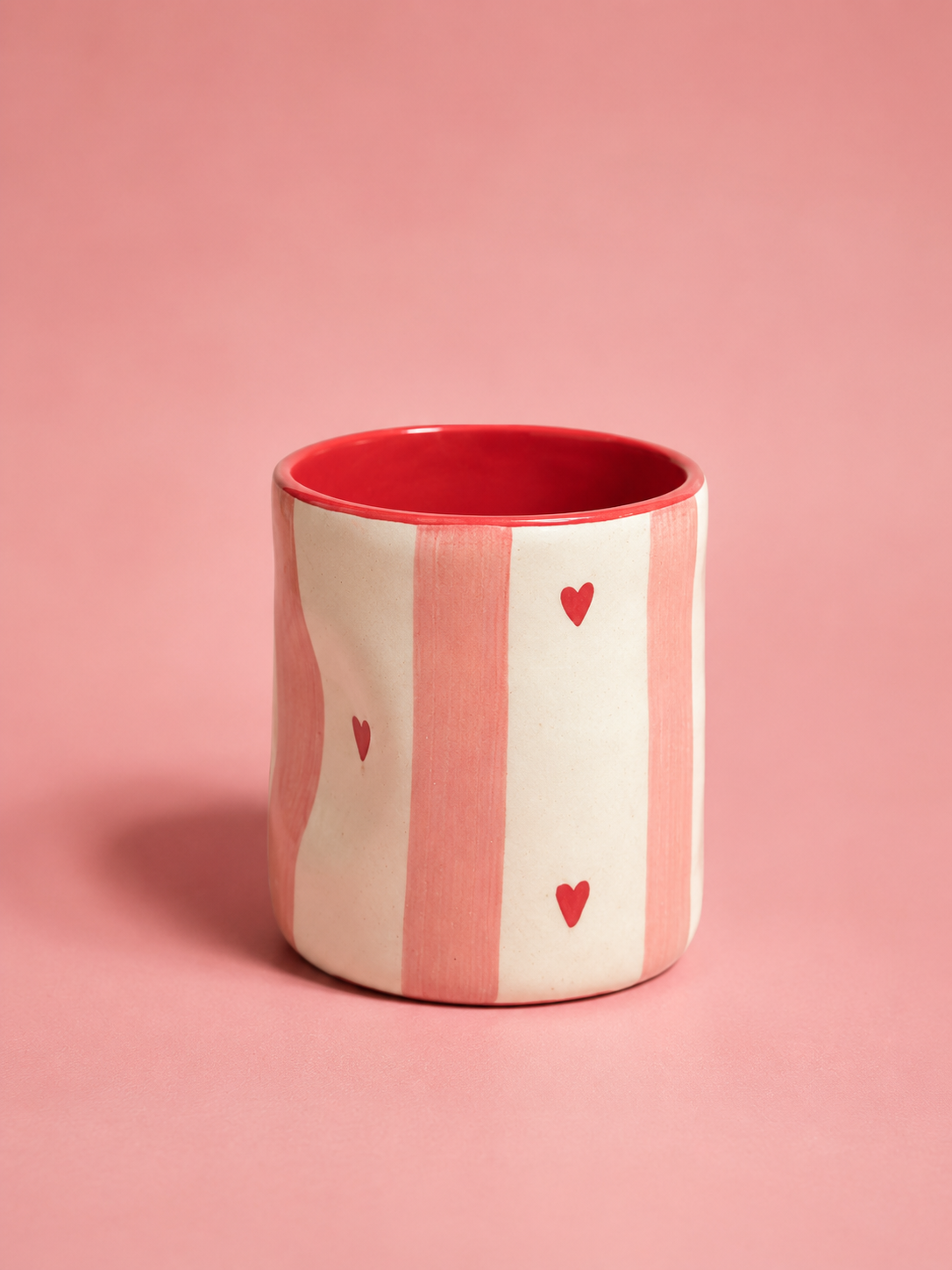 Handmade Blush Heart Ceramic Mug