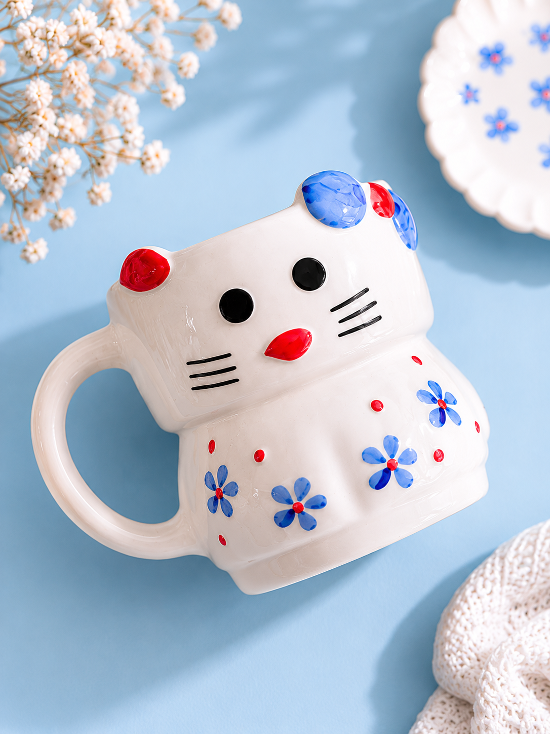 Cute Handmade Ceramic kitty Mug