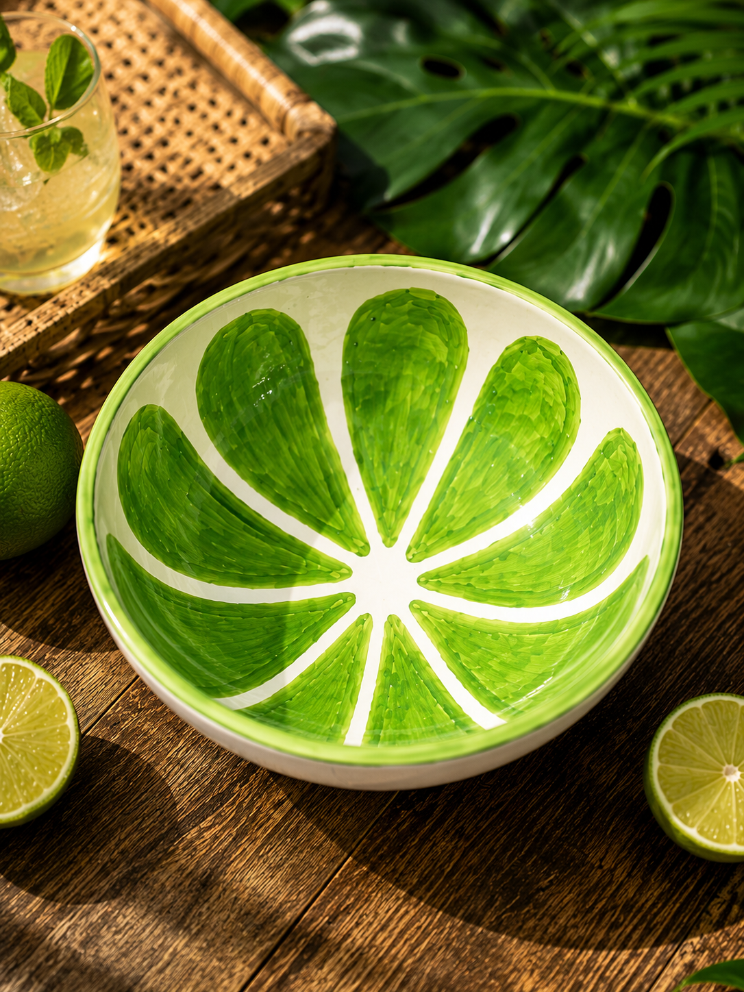 Handmade Lime Slice Ceramic Bowl