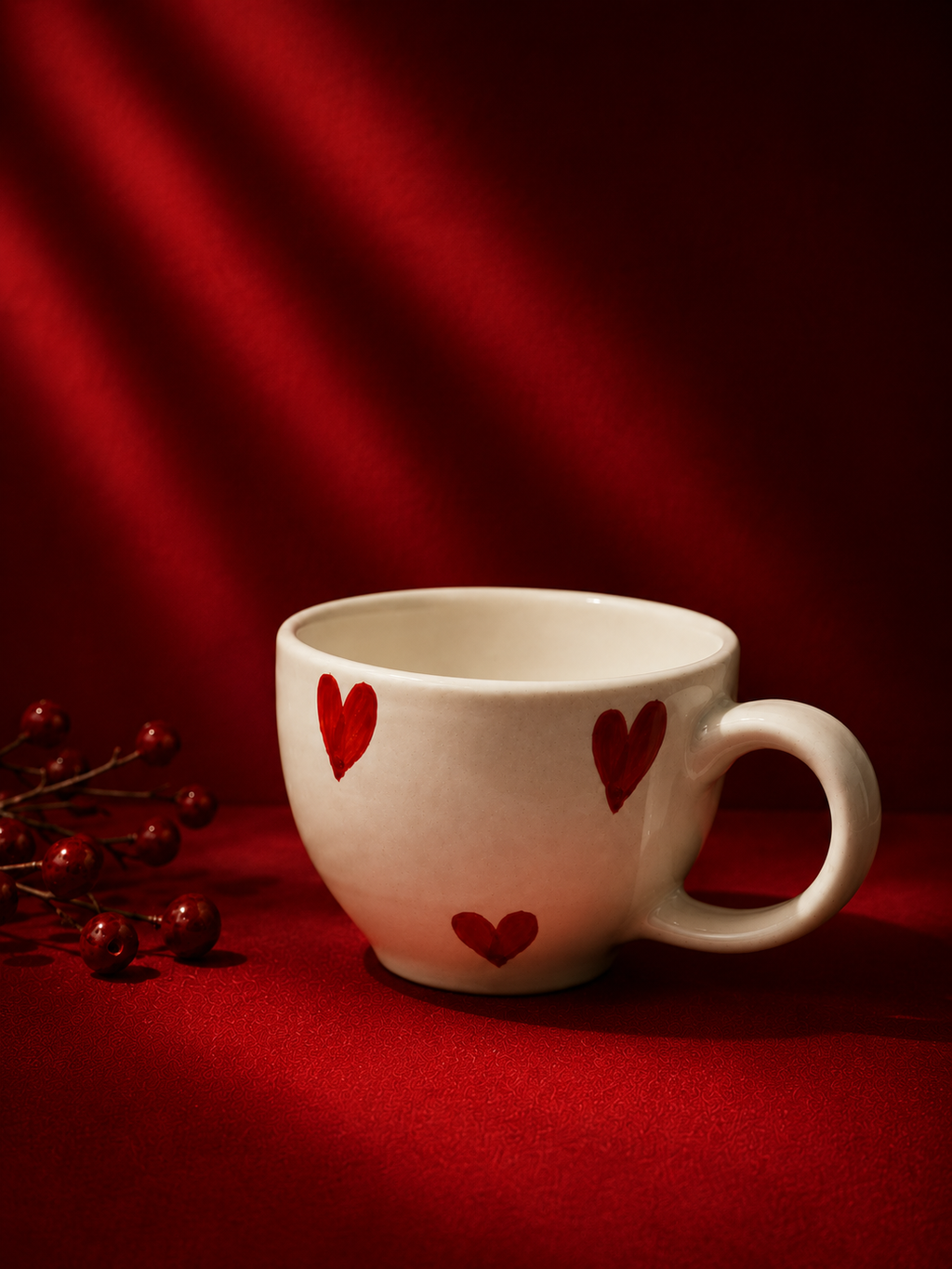 White Ceramic Heart Mug