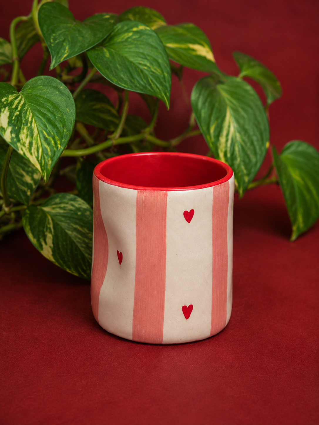 Handmade Blush Heart Ceramic Mug