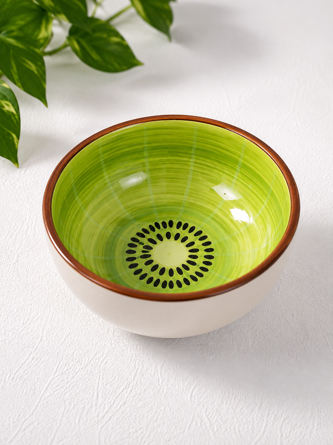 Handcrafted Kiwi Green Ceramic Serving Bowl